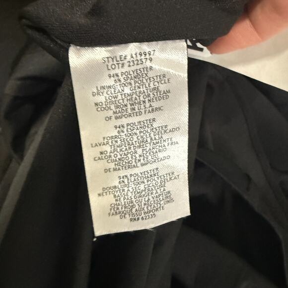 Betsy & Adam One-Shoulder Black Evening Gown Size 10 V-Neck Floor Length Train - Picture 8 of 10